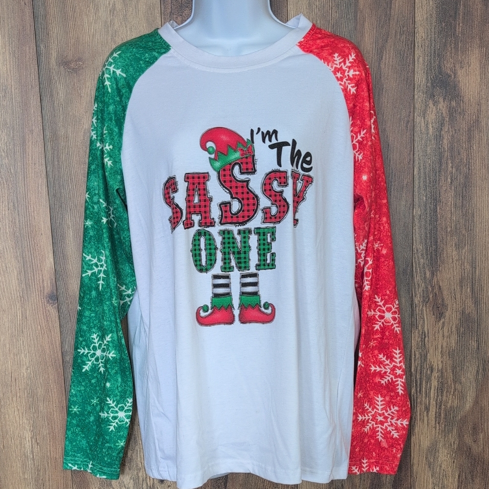 I'm the Sassy One Holiday Pajama Top L                           P114